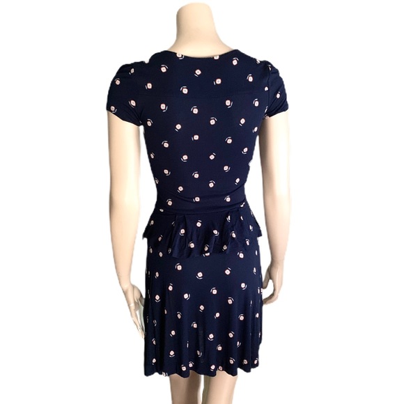 French Connection Navy Flowered Dress Size 0 - Picture 5 of 9